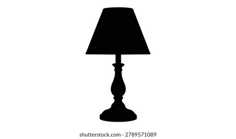 table lamp silhouette lighting shade base black