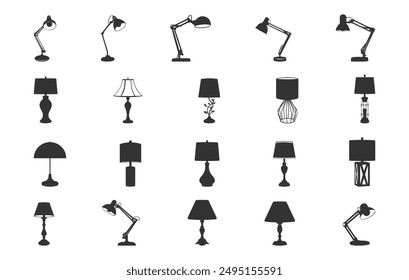 Table lamp silhouette, Lamp silhouettes, Modern table lamp silhouette, Desk lamp silhouette
