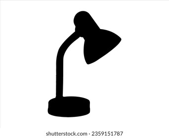 Table lamp silhouette vector art white background
