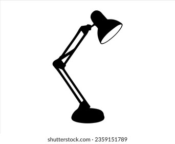 Table lamp silhouette vector art white background
