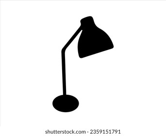 Table lamp silhouette vector art white background