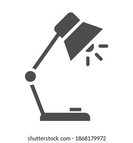 icono de vector de silueta de lámpara de mesa aislado en blanco. icono de lámpara de lectura para web, aplicaciones móviles, diseño de ui e impresión