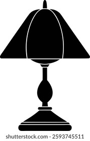 table lamp silhouette vector illustration