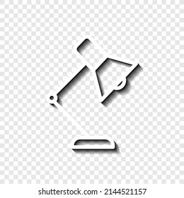 Table lamp simple icon vector. Flat desing. White with shadow on transparent grid.ai