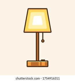 Table Lamp. Sleep. Vector Illustration