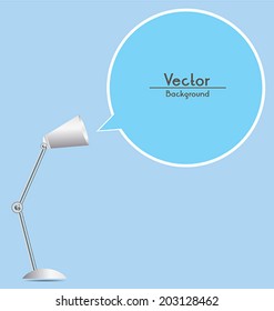 Table lamp with speech bubble vector for background.