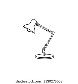 Table Lamp Spotlight Hand Drawn Outline Doodle Icon. Questioning, Cross-examination, Interrogation, Writing Concept. Vector Sketch Illustration For Print, Web And Infographics On White Background.