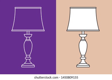 Table lamp. Traditional style. Vector illustration