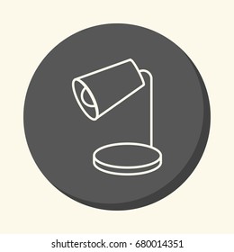 Table lamp, vector circular linear icon with the illusion of volume, an element for your school site or booklet