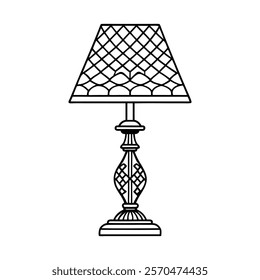 Table lamp vector design art illustration.