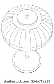 Vector de lámpara de mesa para manualidades de bricolaje, libros para colorear y Diseño gráfico. Ilustración moderna de la decoración del hogar