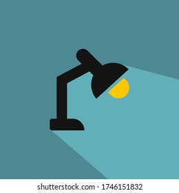 Table lamp vector flat sign icon - vector illustration