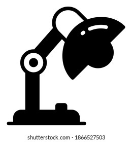 table lamp vector glyph icon, school and education icon