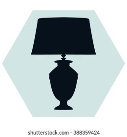 Table lamp vector, icon