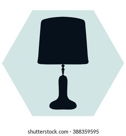 Table lamp vector, icon