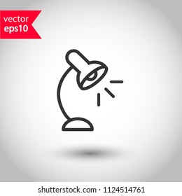 Table lamp vector icon. Desk lamp icon. EPS 10 flat vector sign. Studio background.