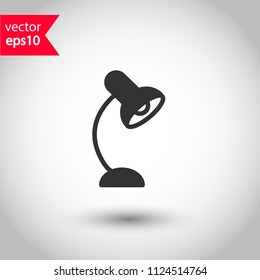 Table lamp vector icon. Desk lamp icon. EPS 10 flat vector sign. Studio background.