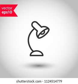 Table lamp vector icon. Desk lamp icon. EPS 10 flat vector sign. Studio background.