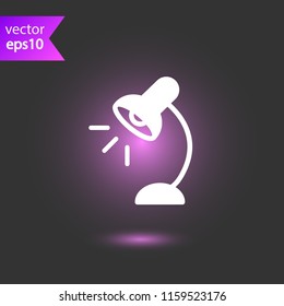 Table lamp vector icon. Desk lamp icon. 
EPS 10 flat symbol