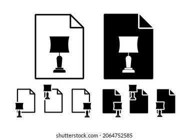 Table lamp vector icon in file set illustration for ui and ux, website or mobile application