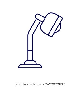 Ilustración del icono del Vector de la lámpara de mesa aislada sobre fondo blanco