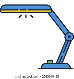 Table lamp vector icon isolated on white. Flat office desk light, spotlight for home desktop design interior