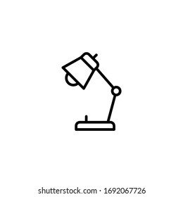 Table lamp vector icon in linear, outline icon isolated on white background