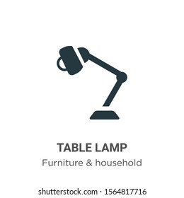 Table lamp vector icon on white background. Flat vector table lamp icon symbol sign from modern furniture and household collection for mobile concept and web apps design.