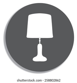 Table lamp vector, icon on a grey background