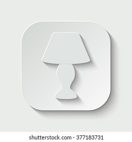 table lamp vector icon - paper illustration
