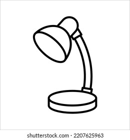 Table Lamp Vector Icon. Reading desk lamp line flat vector icon for mobile application, button and website design.