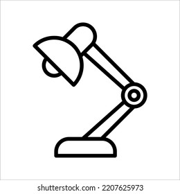 Table Lamp Vector Icon. Reading desk lamp line flat vector icon for mobile application, button and website design.