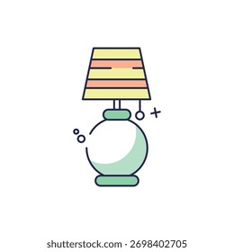 Icono de Vector de lámpara de mesa ilustración de stock