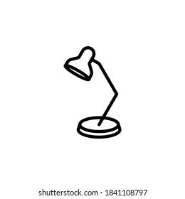 Table lamp vector icon. Trendy reading lamp isolated on white background. Minimalist line art.