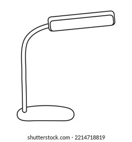 Icono vectorial de lámpara de tabla.Icono vector de contorno aislado en lámpara de tabla de fondo blanca.