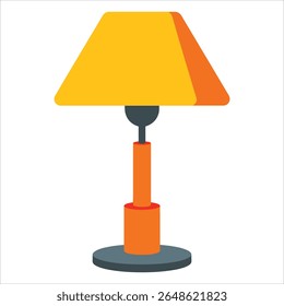 Table lamp vector illustration isolated on white. Modern home lighting design perfect for interior decor catalogs and living space concepts.