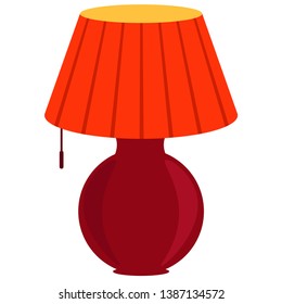 Table lamp. Vector illustration on the theme of interior objects.