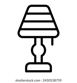 Diseño de iconos de línea de Vector de lámpara de mesa