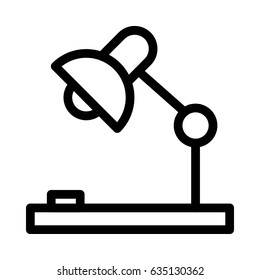 Table Lamp Vector Line Icon