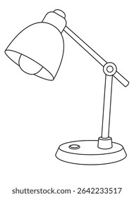Table lamp vector linear image for logo, pictogram or coloring. Outline. Portable table lamp for coloring