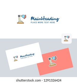 Table lamp  vector logotype with business card template. Elegant corporate identity. - Vector