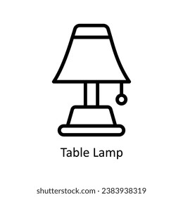 Table Lamp vector  outline Design illustration. Symbol on White background EPS 10 File