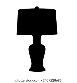 ilustración de silueta vectorial de lámpara de mesa