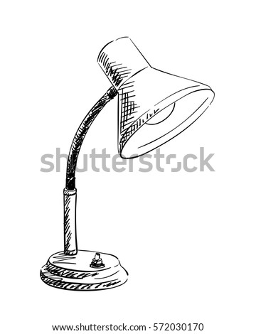 Table Lamp Vector Sketch Hand Drawn Stock Vector (Royalty Free