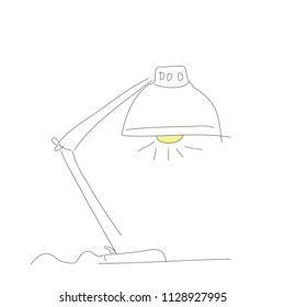 Table lamp vector sketch icon isolated on background