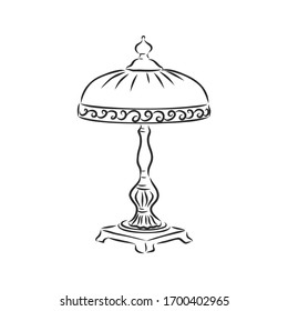 Table lamp vector sketch icon isolated on background. Hand drawn Table lamp icon. Table lamp