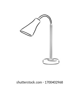 Table lamp vector sketch icon isolated on background. Hand drawn Table lamp icon. Table lamp