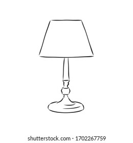 Table lamp vector sketch icon isolated on background. Hand drawn Table lamp icon. Table lamp