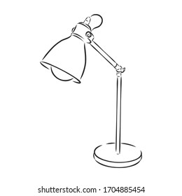 Table lamp vector sketch icon isolated on background. 