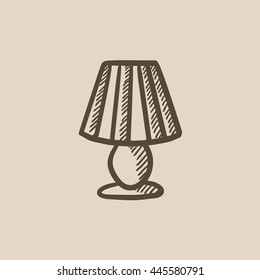 Table lamp vector sketch icon isolated on background. Hand drawn Table lamp icon. Table lamp sketch icon for infographic, website or app.
